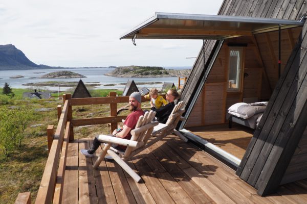 eider houses for humans, simple cabins with comfortaable beds.